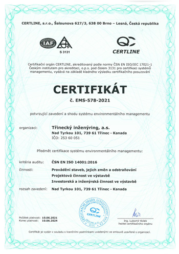 Certifikát EMS