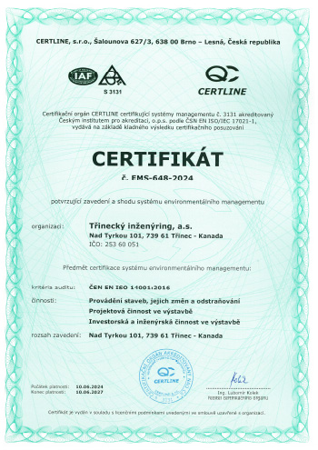 Certifikát EMS